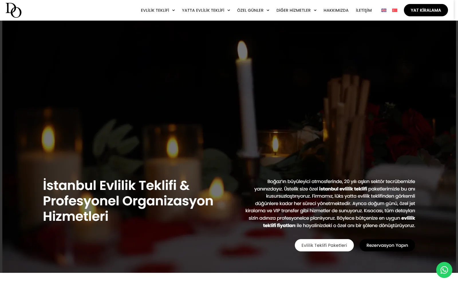 Diamond Organizasyon web sitesi ekran görüntüsü