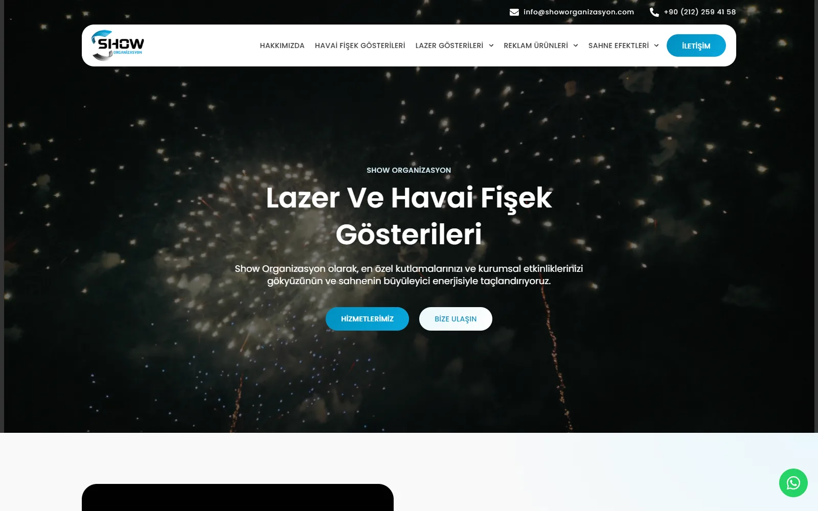 Show Organizasyon web sitesi ekran görüntüsü